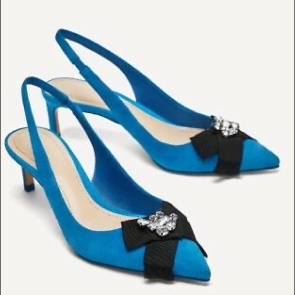 NWOT Zara Blue Suede Shoes!